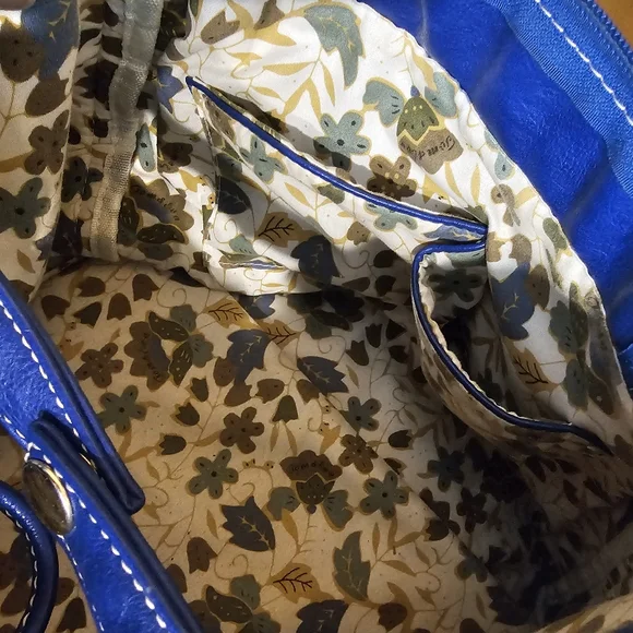 C Tom and Eva Purse Vegan Blue Leather large NWT shoulder bag w/ button closure - Picture 6 of 13